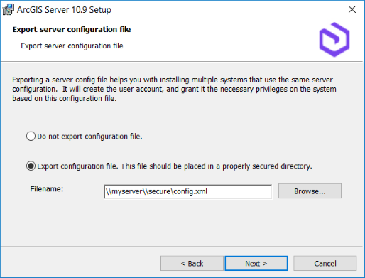 Export a server configuration file. Export a server configuration file.