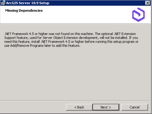 Missing Dependencies dialog box Missing Dependencies dialog box